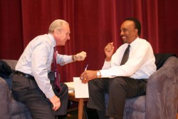 photo of James Autry and Clifton Taulbert at lecture