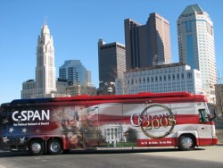 Photo of C-SPAN campaign bus