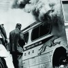 Freedom Riders Near Burning Bus