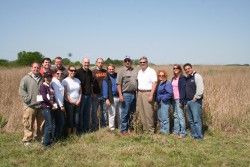 Students explore the Chariton Valley Switchgrass Project.