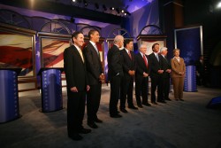 Photo of candidates on stage.