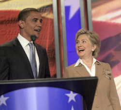 Photo of Barak Obama and Hillary Clinton