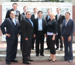 Photo of George Stephanopoulos with students.