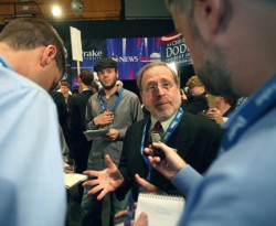 Photo of Dennis Goldford in Spin Room.