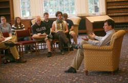 Photo of Nichoals Kristof giving informal lecture
