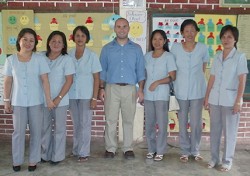 Photo of Scott Murphey with people of Leyte