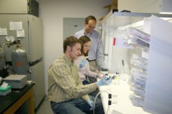 photo of students working in lab