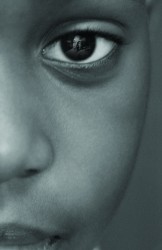 photo of child with MLK face in eye