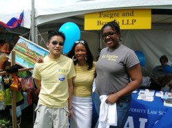 photo of APALSA President Mike Nguyen and law students Ayanna Watson and Krystle White
