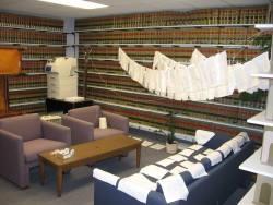 photo of Peter Yu's papers hanging out to dry