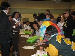 Emily Proctor of Iowa Health System and Jacqueline Easley of Mercy Medical Center share information