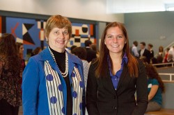 Lou Ann Simpson and Laura McGuire at the Scholarship Luncheon. 