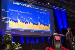 James Balog describes an environmental increase in carbon dioxide, which he says is well beyond the bounds of natural variation.