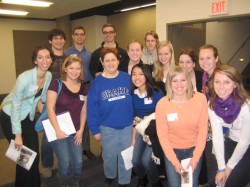 Jill Johnson with a group of Drake students at the 2013 Don Adams Leadership Institute. 