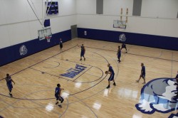 Men's Basketball holds their first practice in the Shivers Basketball Practice Facility.