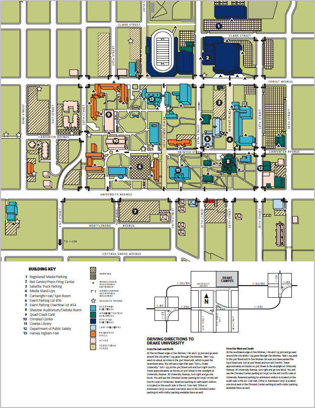 Bulldog Plaza Drake Campus Map