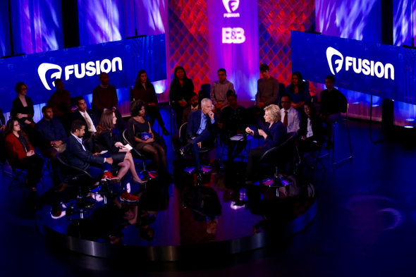 Former Secretary of State Hillary Clinton speaks with moderators at the Jan. 11 Iowa Brown and Black Presidential Forum at Drake University. The Democratic presidential candidates are set to return to Drake's campus for a CNN Town Hall event on January 25.