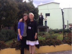 Claire Williamson with Peace Corps Director Carrie Hessler-Radelet in Ecuador.