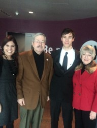 Matt Bourland, second from right, with Iowa Gov. Terry Branstad, Chris Branstad, and DUCSOM instructor Jessica Anderson, at left.