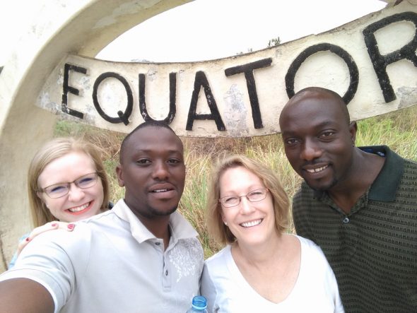 Prof. Deb Bishop, second from left, recently concluded a seven-week sabbatical in Uganda.