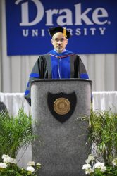 Ron Torry delivers a message to the graduates.