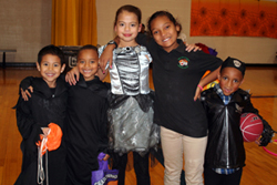 Children at Halloween Hoops