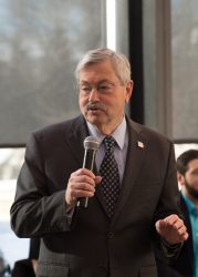 Branstad speaks at an event at Drake Law School in early 2016.