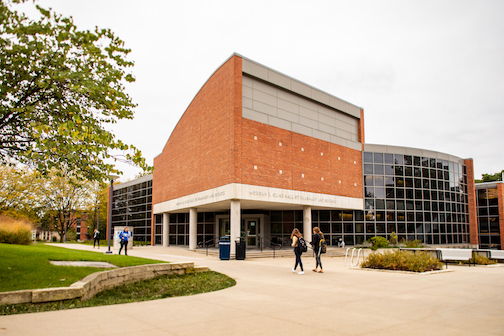 Cline Hall of Pharmacy building on Drake University's campus